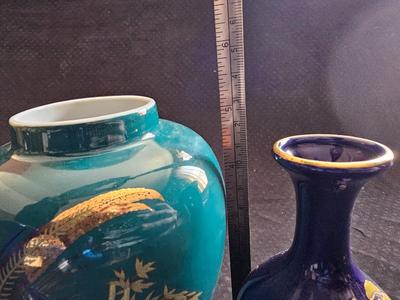 Three Asian themed vases Beautiful KUTANI