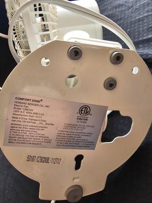 Small Comfort Zone clip-on fan and small fan heater