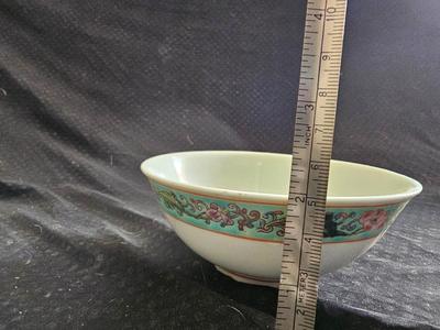 Rare Vintage Chinese Jingdezhen Hand painted Dishes Mountain by Water with chop sticks - 8 piece set