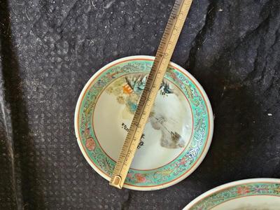 Rare Vintage Chinese Jingdezhen Hand painted Dishes Mountain by Water with chop sticks - 8 piece set