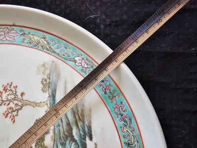 Rare Vintage Chinese Jingdezhen Hand painted Dishes Mountain by Water with chop sticks - 8 piece set
