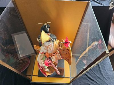 Vintage Japanese Dojyoji Temple Geisha doll in glass case