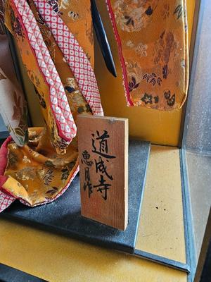 Vintage Japanese Dojyoji Temple Geisha doll in glass case
