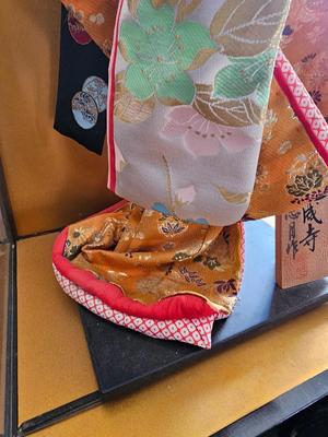 Vintage Japanese Dojyoji Temple Geisha doll in glass case