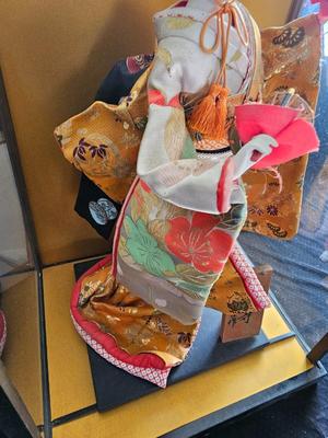 Vintage Japanese Dojyoji Temple Geisha doll in glass case