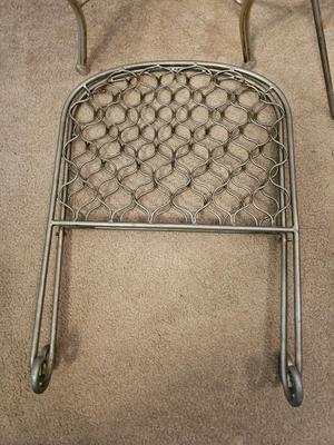 Small metal stool with two matching folding racks