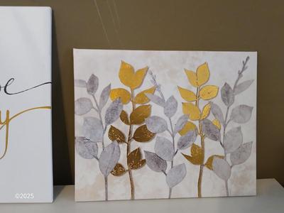 Three-piece canvass wall art with wood frames Choose Happy!