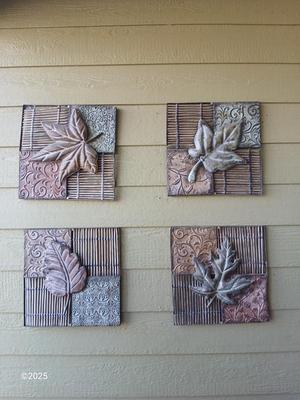 Four-piece metal wall art -