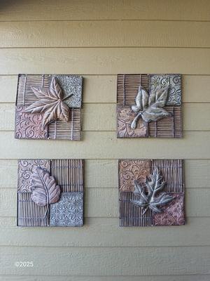Four-piece metal wall art -