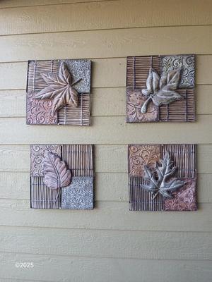 Four-piece metal wall art -
