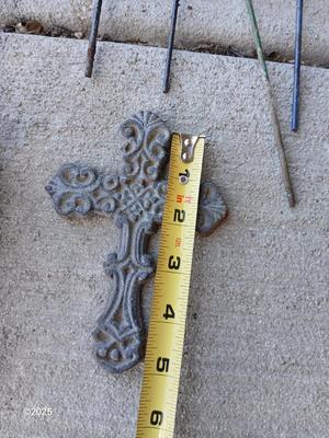 Small Yard / garden art - Frogs - cast iron cross - and more