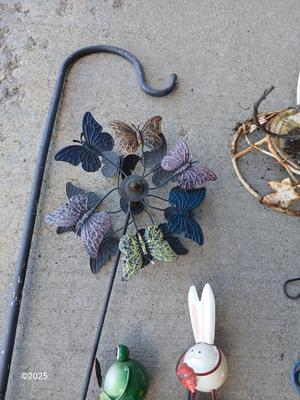 Small Yard / garden art - Frogs - cast iron cross - and more
