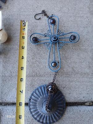 Small Yard / garden art - Frogs - cast iron cross - and more