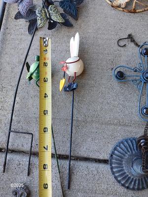 Small Yard / garden art - Frogs - cast iron cross - and more