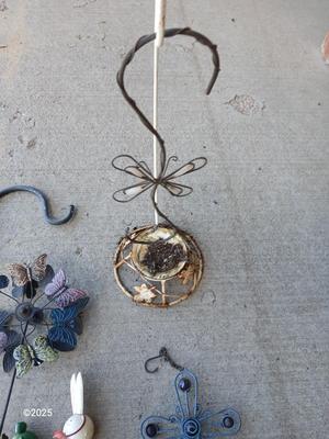 Small Yard / garden art - Frogs - cast iron cross - and more