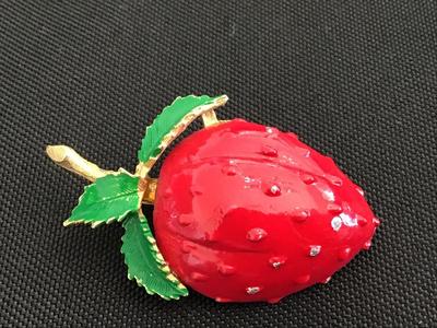 Vintage Strawberry Brooch