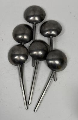 Set of 6 large Pewter Soup Spoons