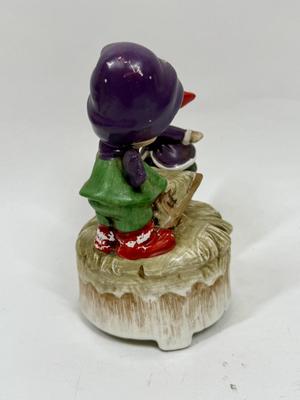 Vintage Baby Jesus & Children Mary and Joseph Figurine Music Box Shell