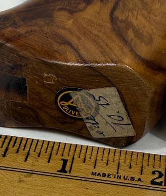 Mid Century Carved wood Cocktail Forks or Picks Container Holder hors d'oeuvres Charcuterie