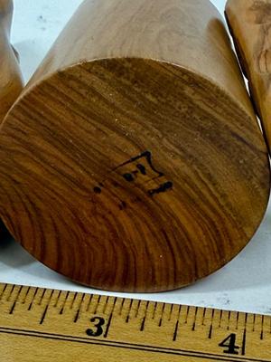 Mid Century Carved wood Cocktail Forks or Picks Container Holder hors d'oeuvres Charcuterie