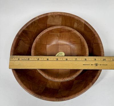 Formosa Wood Large Salad Bowl and 3 salad serving bowls detergent proof wood dishwasher safe
