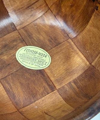 Formosa Wood Large Salad Bowl and 3 salad serving bowls detergent proof wood dishwasher safe