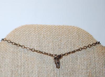 "Tat Sundaram" (Marked) Barrel PENDANT (1") on a Dark Bronze Necklace Chain 17" L"