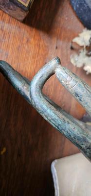Vintage Bronze Thai Hand of Buddha on stand
