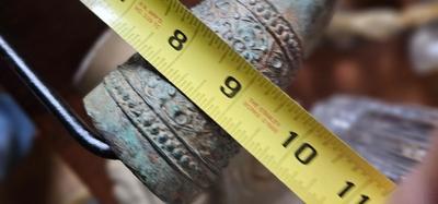 Vintage Bronze Thai Hand of Buddha on stand