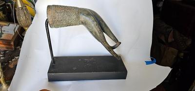 Vintage Bronze Thai Hand of Buddha on stand