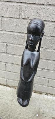 African Ebony carved sculpture of a woman