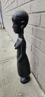 African Ebony carved sculpture of a woman