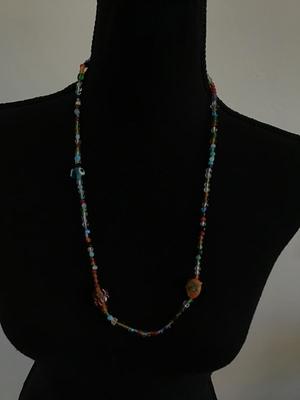 Art glass beaded necklace