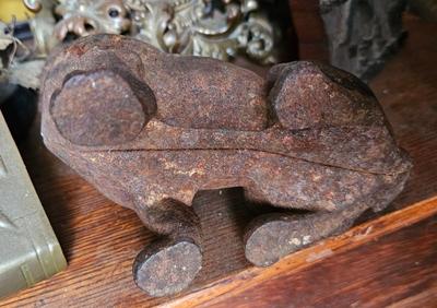 Antique Hubley Cast Iron Doorstop Bulldog Boxer dog cast iron 7 1/2"