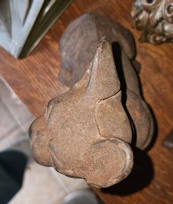 Antique Hubley Cast Iron Doorstop Bulldog Boxer dog cast iron 7 1/2"