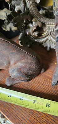 Antique Hubley Cast Iron Doorstop Bulldog Boxer dog cast iron 7 1/2"
