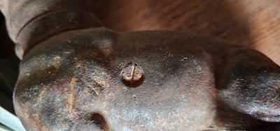 Antique Hubley Cast Iron Doorstop Bulldog Boxer dog cast iron 7 1/2"