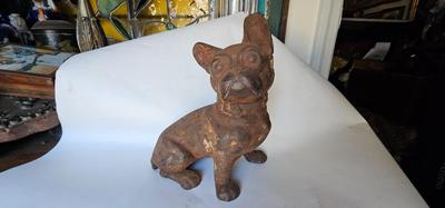 Antique Hubley Cast Iron Doorstop Bulldog Boxer dog cast iron 7 1/2"