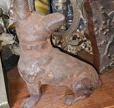 Antique Hubley Cast Iron Doorstop Bulldog Boxer dog cast iron 7 1/2"