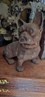 Antique Hubley Cast Iron Doorstop Bulldog Boxer dog cast iron 7 1/2"