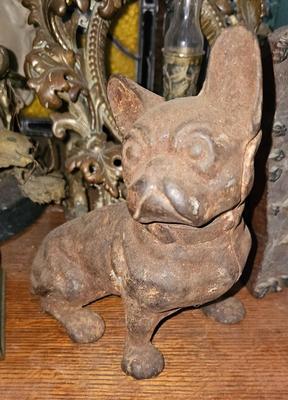 Antique Hubley Cast Iron Doorstop Bulldog Boxer dog cast iron 7 1/2"