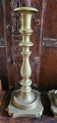 Five pieces of brass, two sets of candlesticks. Trinket Box (Betel Nut Box)!