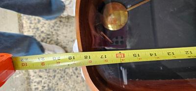 Ernest White Wall Clock Walnut, glass, brass c. 1982 with key!