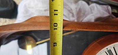 Ernest White Wall Clock Walnut, glass, brass c. 1982 with key!