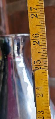 Tall Vintage MCM Polished Aluminum Vase 26" tall