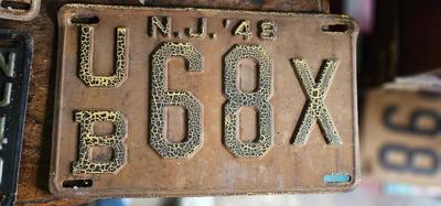 4 vintage license plates new jersey 1940s, 1940, 1946, 1944, 1948 Lot #3