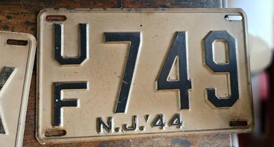 4 vintage license plates new jersey 1940s, 1940, 1946, 1944, 1948 Lot #3