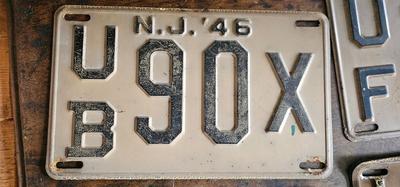 4 vintage license plates new jersey 1940s, 1940, 1946, 1944, 1948 Lot #3