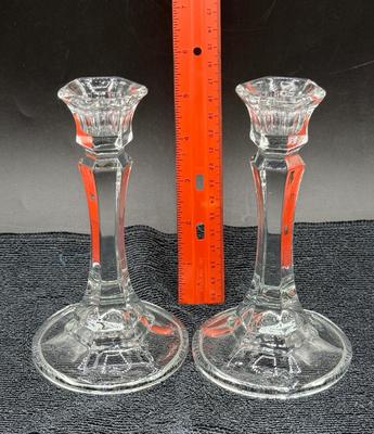 Simple Crystal Candlestick Holders