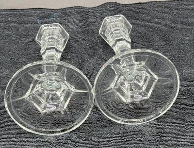 Simple Crystal Candlestick Holders